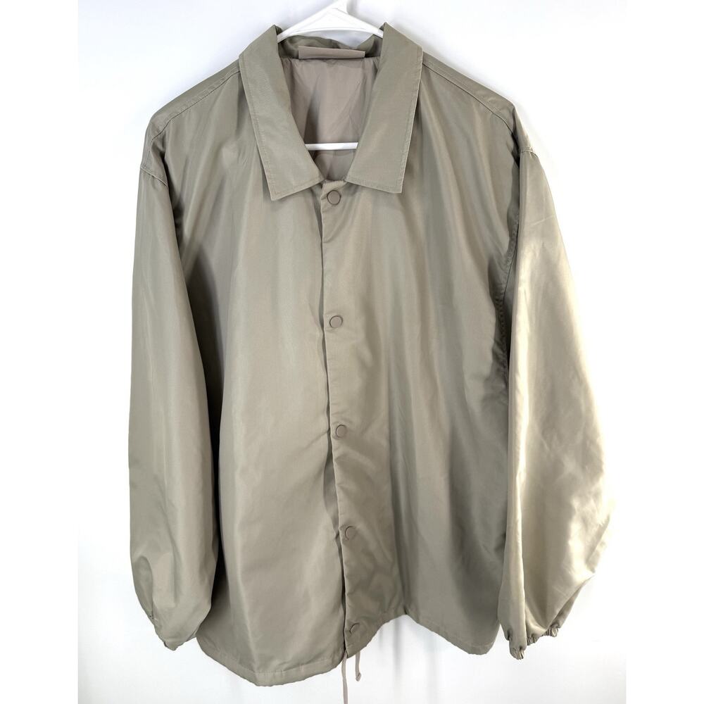 ESSENTIALS Fear of God 1977 Coaches Jacket Fog Snap Button Unlined Pocket Medium - Picture 2 of 12